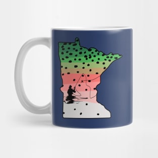 Rainbow Trout Fly Fish Minnesota State Map Fly Fishing Fisherman Gifts Mug